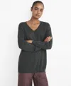 Mango V-neck Wool Pajama Sweater In Gray