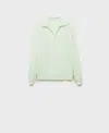 Mango Johnny Collar Wool Sweater In Green