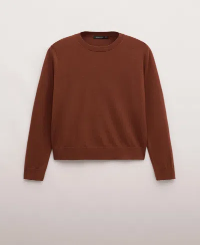 Mango Women's Wool Round-neck Sweater In Brown