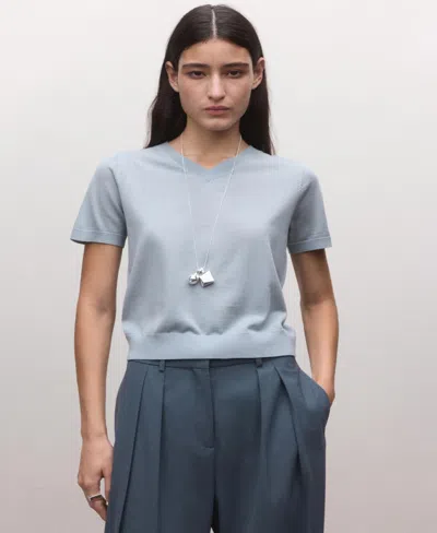 Mango Women's Wool Short-sleeved Sweater In Orange