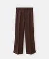 Mango Pleat Front Straight Leg Wool Pants In Brown