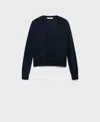 Mango V-neck Wool Cardigan In Blue