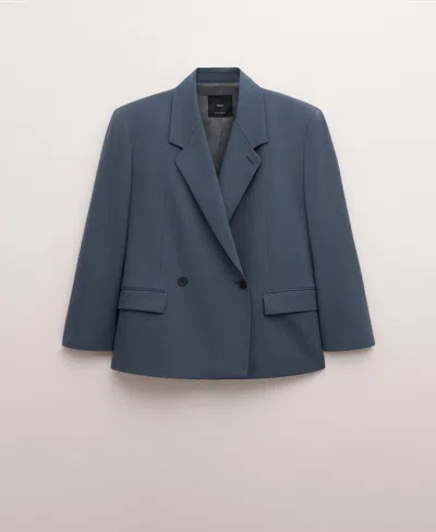 Mango Women's Wool-blend Suit Blazer In Blue