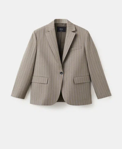 Mango Women's Wool-blend Suit Blazer In Brown
