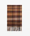 Mango Check Wool Scarf In Brown