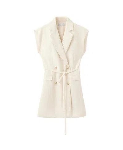 Mango Women's Wrap Mini Dress In Ecru