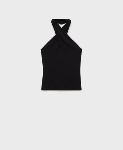 MANGO WOMEN'S WRAP NECK TOP