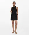 Mango Wrap Shirt Dress Black In Black