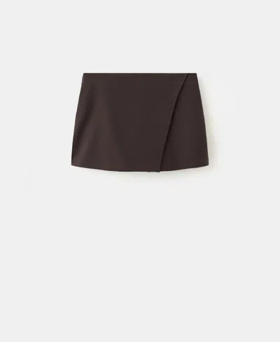 Mango Women's Wrapped Skort In Brown