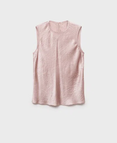 Mango Women's Wrinkled-effect Satin Blouse In Pink