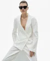 Mango Women's Wrinkled-effect Suit Jacket In White
