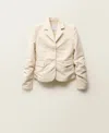 Mango Women's Wrinkled Linen-blend Suit Jacket In White
