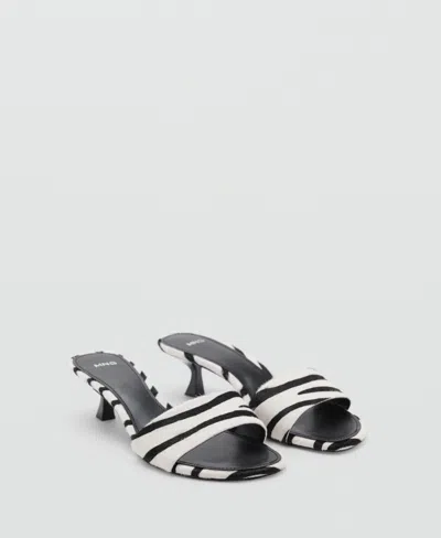 MANGO WOMEN'S ZEBRA HAIR LEATHER SANDALS