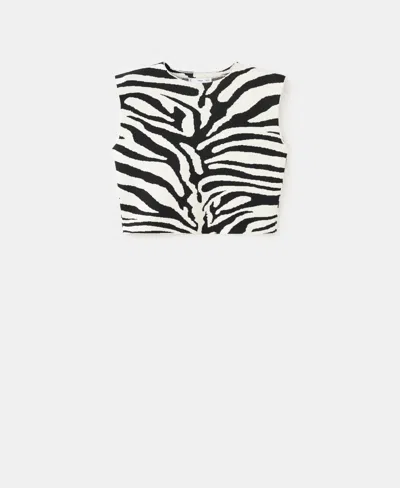 Mango Women's Zebra Print Knit Top In Black
