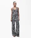 Mango Zebra Stripe Straight Leg Pants In Black