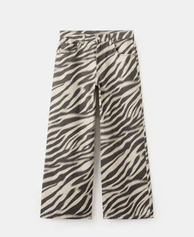 Mango Women's Zebra-print Straight-fit Jeans In Multi