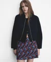 Mango Bomber Jacket In Dark Navy