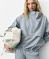 Mango Oversized Parka With Zip Grey In Gray