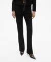 Mango Women's Zipper Detail Flare Pants In Black