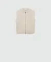 Mango Zip Front Vest In Gray