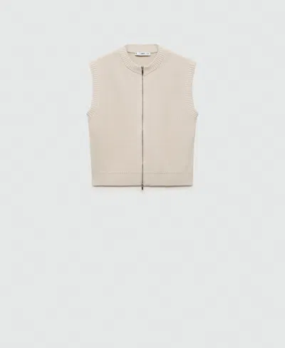 MANGO WOMEN'S ZIPPER KNITTED GILET
