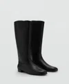 Mango Knee High Boot In Black