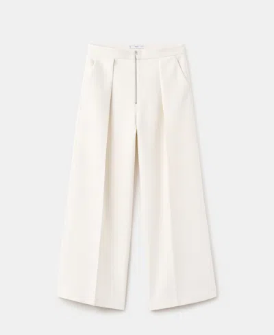 Mango Women's Zipper Pleated Pants In Nude
