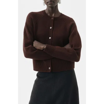 Mango Wool & Cashmere Cardigan In Brown