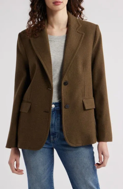 Mango Wool Blend Blazer In Brown