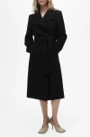 Mango Wool Blend Coat In Black