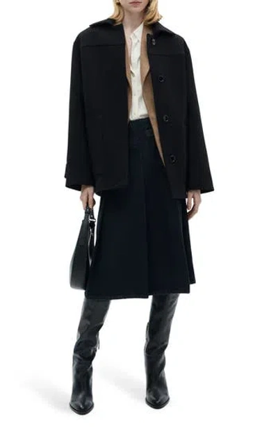 Mango Wool Blend Coat In Black