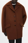 Mango Wool Blend Coat In Brown