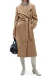 Mango Wool Blend Coat In Medium Brown
