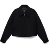 Mango Wool Blend Crop Jacket In Black