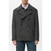 Mango Wool Blend Double Breasted Peacoat In Black