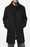 Mango Wool Blend Felt Coat In Black