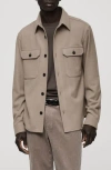 Mango Wool Blend Flannel Overshirt In Grey