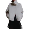 Mango Wool Funnel-neck Jacket Grey In Gray