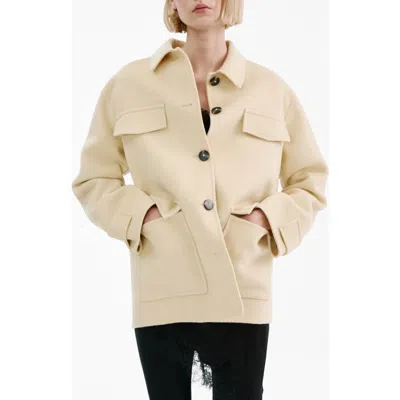 Mango Wool Blend Jacket In Neutral