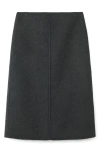 Mango Wool Blend Midi Skirt In Gray