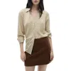 Mango Wool Blend Miniskirt In Brown