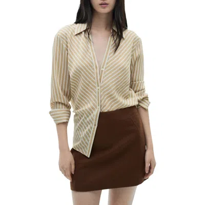 Mango Wool Blend Miniskirt In Brown
