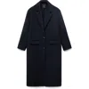Mango Wool Blend Overcoat In Blue
