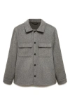 Mango Wool Blend Overshirt In Grey