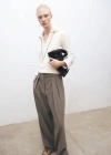 Mango Wool Blend Polo Neck Sweater Ecru