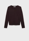 Mango Wool Blend Round Neck Sweater Chocolate