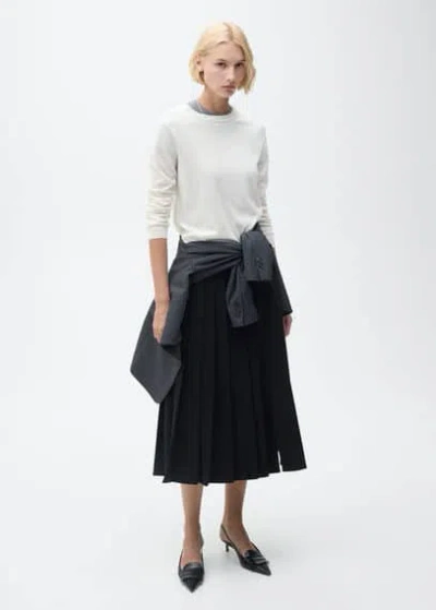 Mango Round-neck Knitted Sweater Ecru