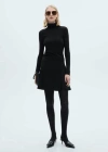 Mango Wool Blend Turtleneck Sweater Black