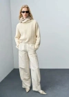 Mango Wool Blend Turtleneck Sweater Ecru In Ecru