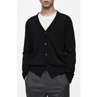 Mango Wool Cardigan In Black